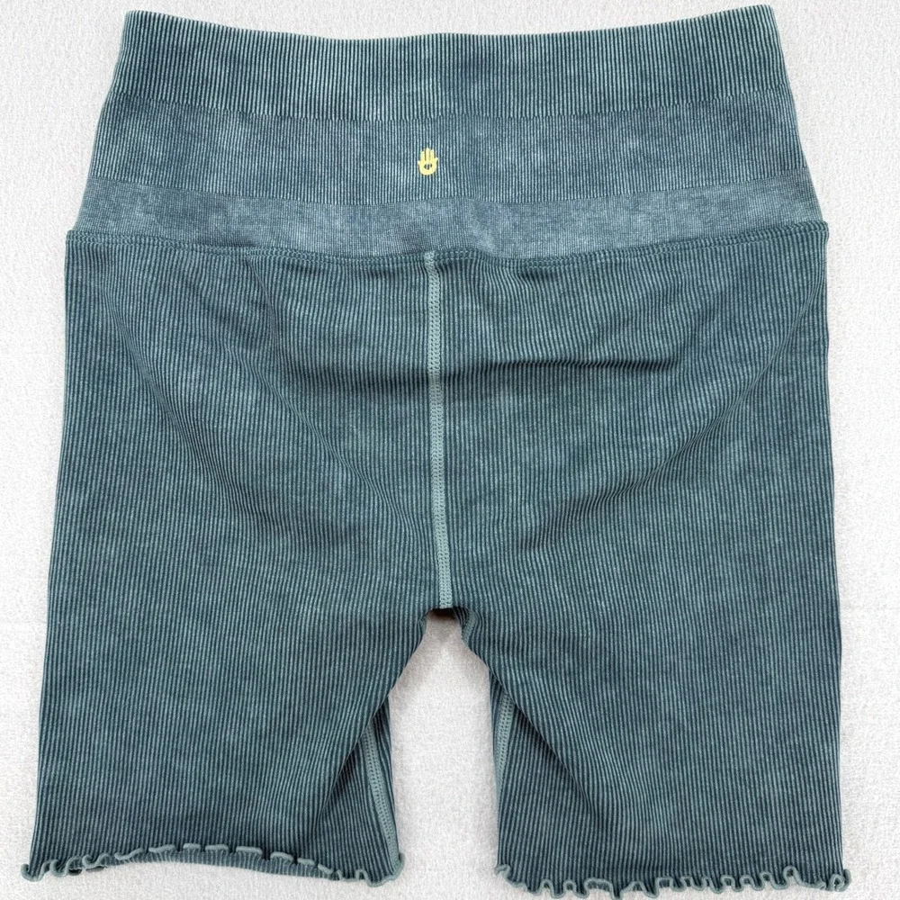 Spiritual Gangster Ruffle Seamless Bike Shorts Foliage Mineral‎ Wash Green M/L